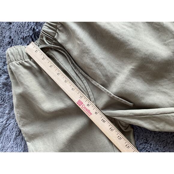 Wilfred‎ Aritzia Women's Globetrot Linen Mid-Rise Wide-Leg Pants Dark Khaki XS - Picture 11 of 12